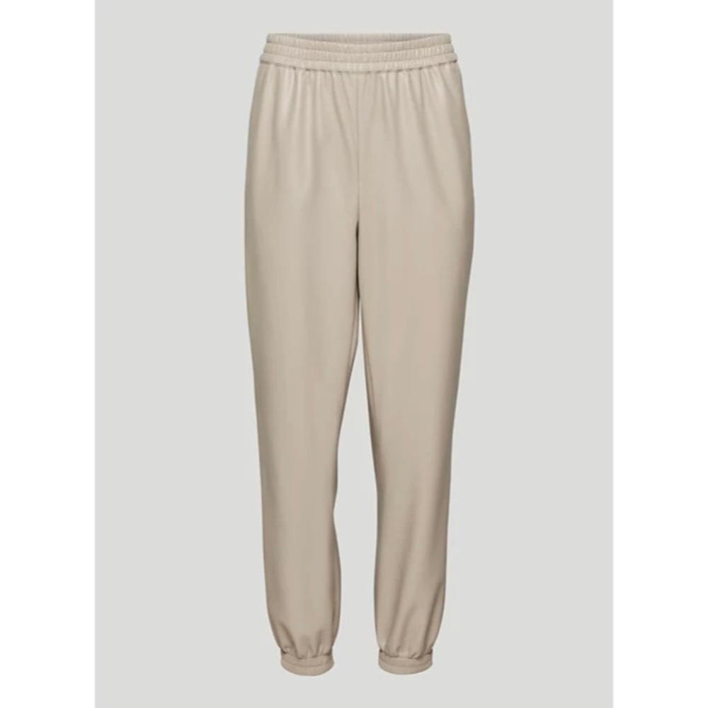 Aritzia Babaton Vegan Leather Jogger ZEDEL Size M Cream Tan